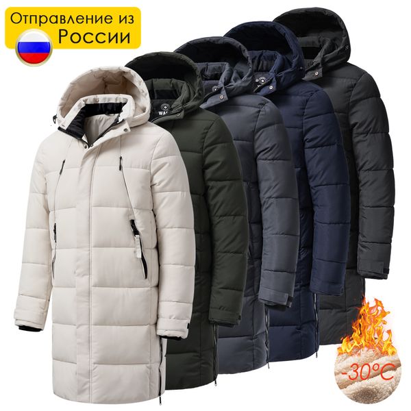 Mens Down Parka Winter Brand Long Warm Thick Fleece Hat Jacket Coat Autunno Outwear Outfit Classic Waterproof Casual Parka 221129