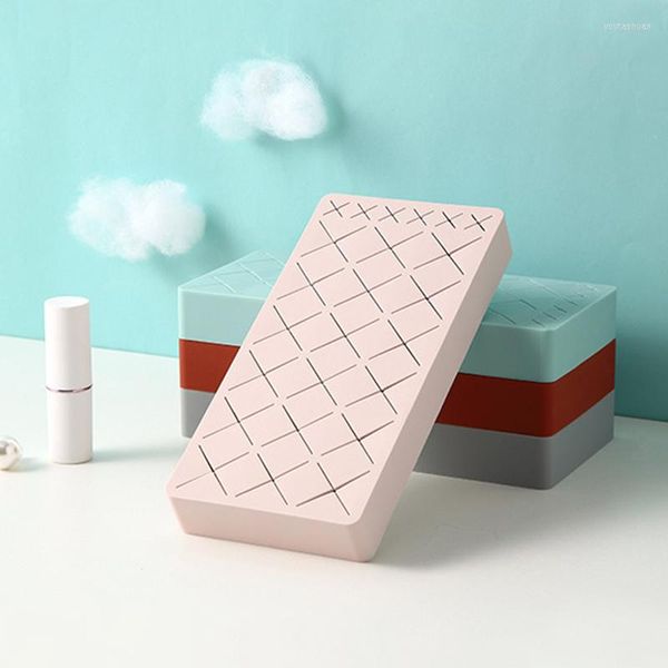 Caixas de armazenamento Multi Grid Silicone Batom Rack Box Cosmético sobrancelha Lápis Lápis Casa de jóias Brush Organizador