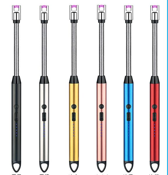 Новейшая электрическая зажигалка, USB перезаряжаемые зажигалки, одна дуговая искра на зарядке, барбекю, уличный, ветрозащитный, 6 цветов