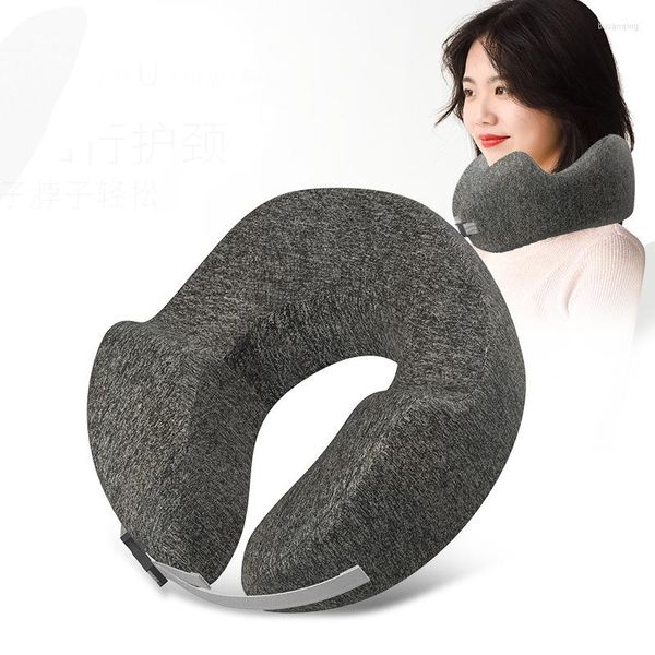 Cuscino a forma di U Collo Memory Foam da viaggio Design ergonomico Cura portatile per la colonna vertebrale cervicale Ortopedia Collo