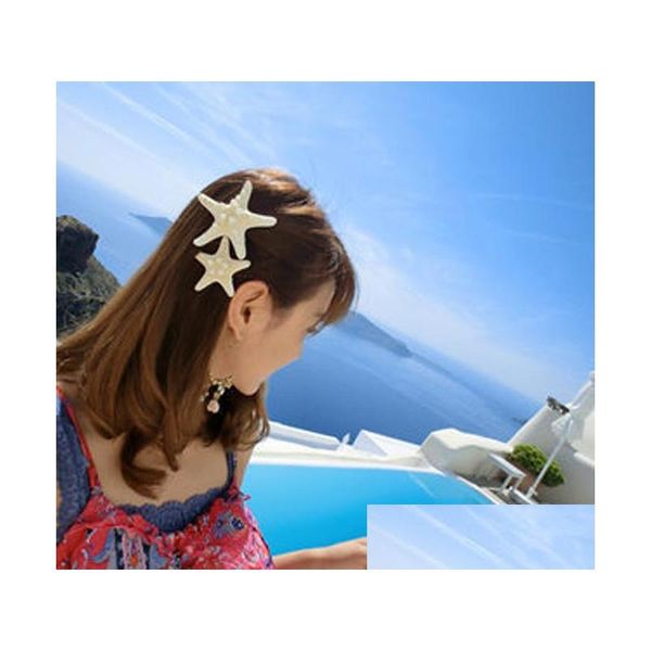 Fermagli per capelli Barrettes Gioielli di moda Barrette di stelle marine Womens Natural Hairpin Side Clip Duck Beak Barrettes Drop Delivery Hairjewel Dhnlb