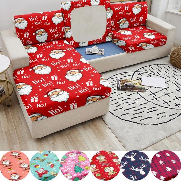 Capas de cadeira Papai Noel Print Print Self Seat Cover Móveis Protetor para decoração da sala Decoração de poliéster Trech 1-4 Seasters