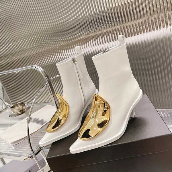 Женщины -дизайнерские женские дизайнерские каблуки металлическая пряжка украшения лодыжки ботинки модные ботинки удобные для обуви универсальные женские туфли каблуки 221129