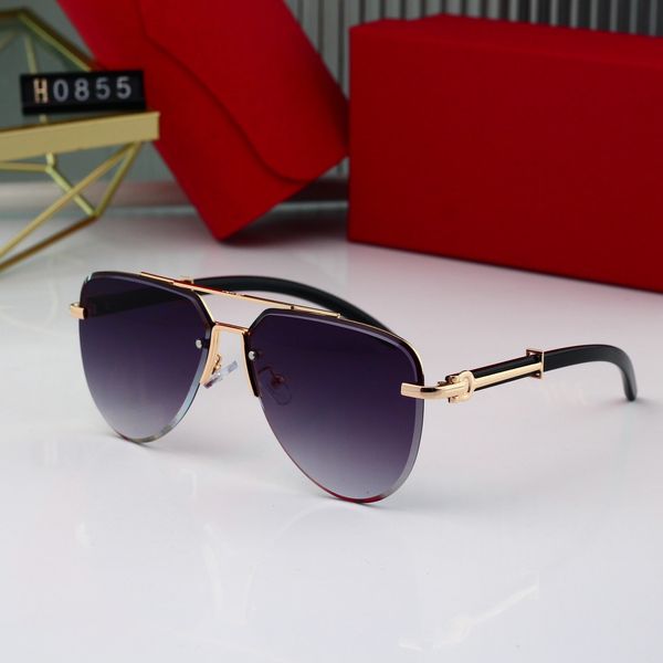 2023 Mode Klassisches Design Polarisierte Luxus-Sonnenbrille für Männer Frauen Pilot Sonnenbrille UV400 Brillen Metallrahmen Polaroid-Objektiv 0855 mit Logo-Box und Gehäuse 7 Farben
