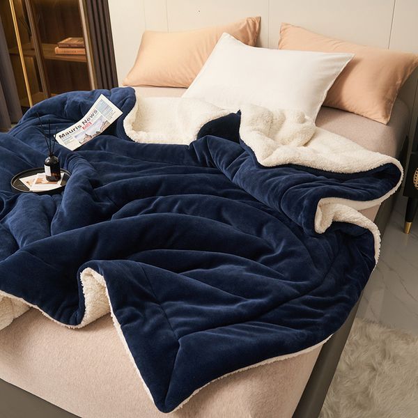 Decke Winter verdicken sehr warm Lamm Gewicht Luxus Bettdecke schwere Überwurf Sofa Doppel Bettdecke auf dem Bett 221130