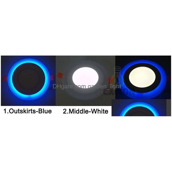 Painel de LED Luzes downlight 6W 9W 16W 24W 3 Modos Ilumina￧￣o Luz redonda quadrada acr￭lica bluaddcool/teto branco quente