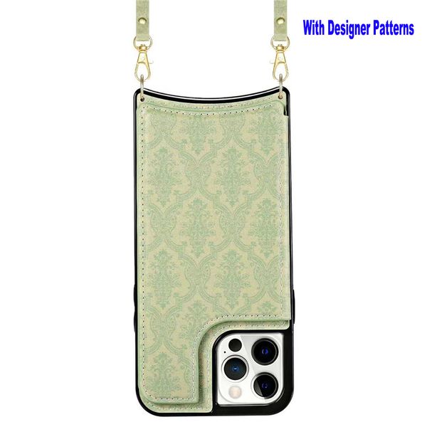 Casos de carteira de estilo multifuncional para iPhone 13 Pro 14Plus 14promsx 12 11 xr capa de telefone com lanyard titular de cart￣o de cr￩dito PU Cover de prote￧￣o de couro