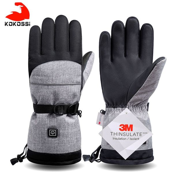 Ski Gloves KoKossi Electric Thermal Cycling Motorcycle Bicycle Unisex A Battery Heated BCDEF Normal 221130