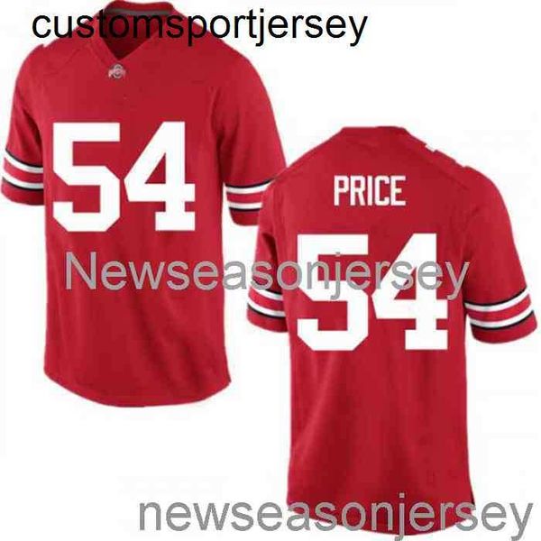 Costurado 2020 54 Billy Price Ohio State Buckeyes Red NCAA Football Jersey Personalizado qualquer nome número XS-5XL 6XL