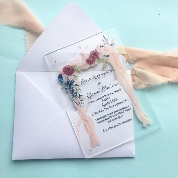 Cartões de felicitações com envelope branco, cartão de convite de noiva, noivo, lindos convites de casamento vintage, design de impressão personalizado