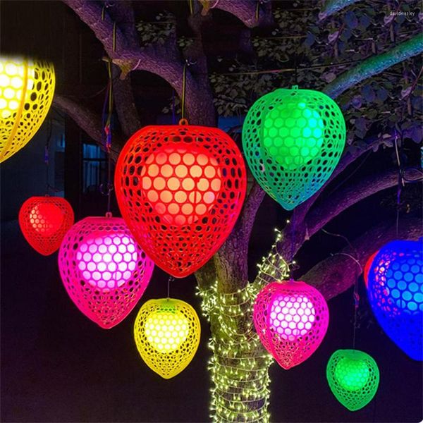 Струны форма сердца фонарь дерево висит светлый открытый сад глобус фея гирлянда для фестивальной вечеринки декор