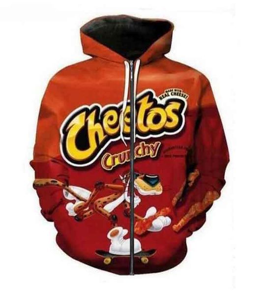 NOVO PSICEDÉLICO MENINAS MENINAS MENINAS PULLOVER HARAJUKU zíper mais novo Cheetos engraçado Stare Zip Hoodies Pripa de moletom masculino P0014