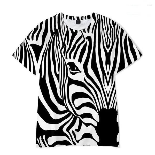 Camisetas masculinas de verão masculino de moda feminina de tamanho grande masculino de camiseta de camiseta leopardo zebra estampa rua 3d infantil menino tees de menina