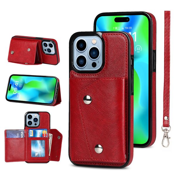 Для iPhone 14 Pro Max Calse Case Bueth Buctle Card держатель для кармана.