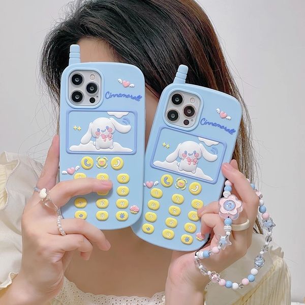 3D Kawaii Cute Cartoon giapponese custodie Anime Animal Dog Telefono Cassa del telefono per 14 13 12 11 Pro Xs Max Xr X 7 8 Puls SE 3 Soft Cover