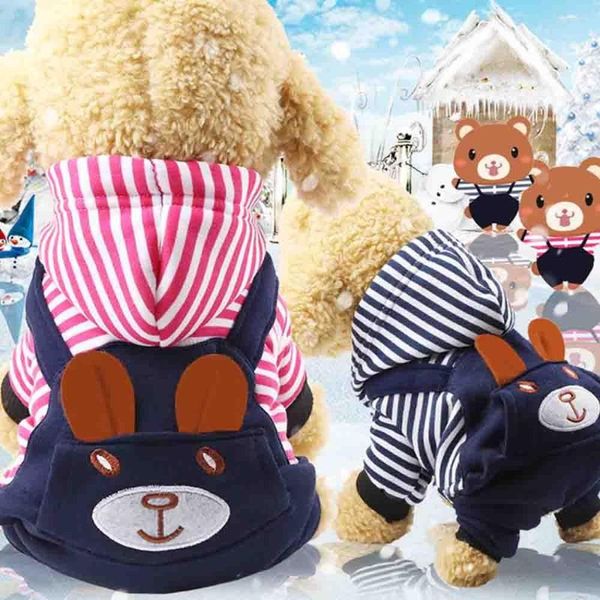 Köpek giyim kedi kıyafetleri gündelik kıyafetler oyuncak sonbahar ve kış modelleri küçük şapka sevimli ayı evcil hayvan yavrusu