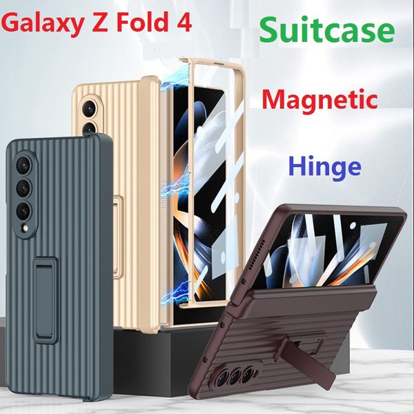 Магнитные чехлы для Samsung Galaxy Z Fold 4 Case Glass Flam Protector Protector Protector Protect