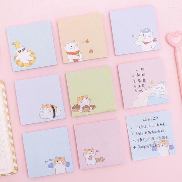 Geschenkpapier, 12 Packungen, Kawaii-Cartoon-Hamster, Papier, Notizblock, Notizblöcke, Haftnotizen, Tagebuch, Scrapbooking, Aufkleber, Büro, Schule, 8 Auswahlmöglichkeiten