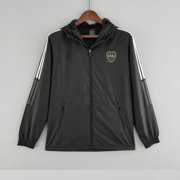 22-23 Boca Juniors Herrenjacke Freizeitsport Windjacke Trikots durchgehender Reißverschluss Kapuzenwindjacke Herrenmode Mantel Logo individuell