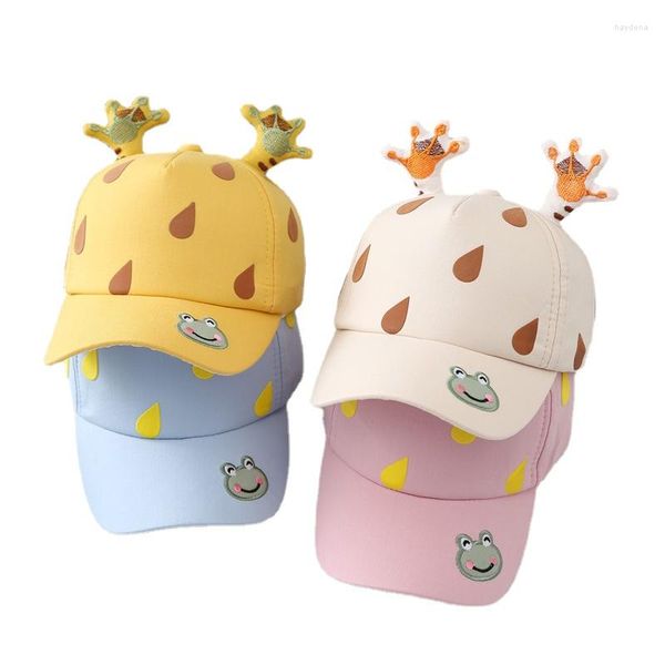 Berretti Cartoon Rana Bambini Berretto da baseball Estate Neonate Cappello Bonnet Infant Love Crown Cotton Boys Visiera