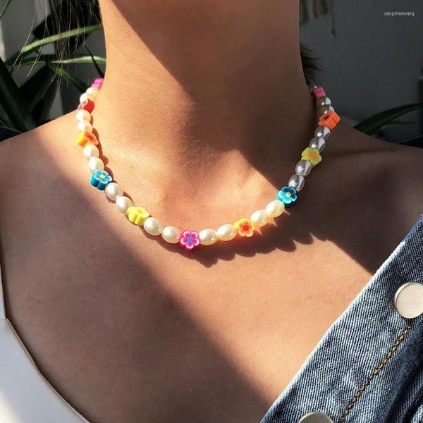 Saza Çiçek Boncuklar Kolye Diy Boho Charm Boncuklu Kadın Kızlar Beach Party Mücevher Mujer