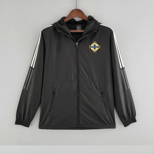 22-23 Nordirland Herrenjacke Freizeitsport Windjacke Trikots durchgehender Reißverschluss Kapuzenwindjacke Herrenmode Mantel Logo individuell