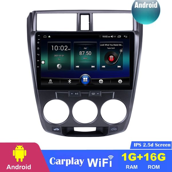 Car dvd GPS Radio player 10.1 pollici Android musica stereo Touch Screen Head Unit per Honda CITY 2011-2016 Sistema di navigazione