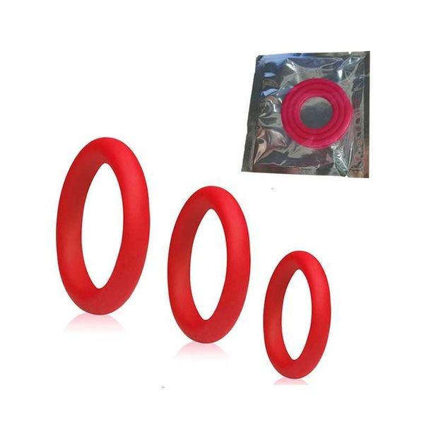 Massaggiatore per adulti 3 Pz / set Anello per pene durevole in silicone Uomini adulti Eiaculazione Ritardo Cock Rings Rubber Rings Giocattoli per l'uomo