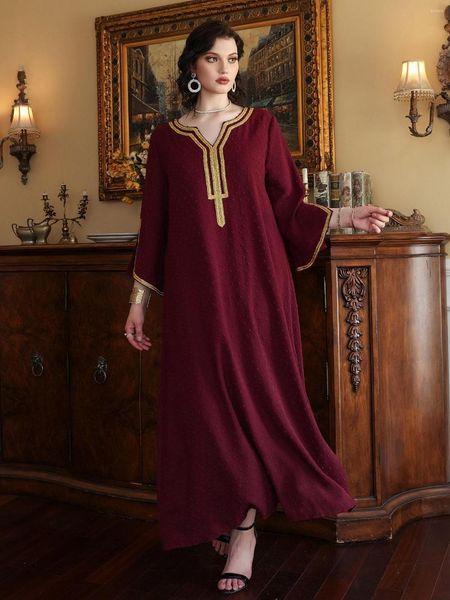 Vestidos plus size Toleen Mulheres Maxi 2022 Spring Casual Casual Elegante Longa Longa ABAYA Turquia Árabe da Africana Clothing notur