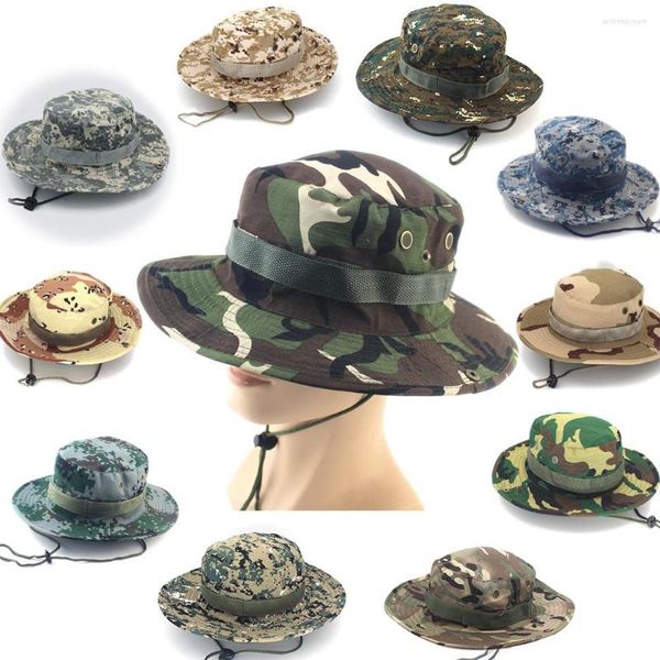Berets 20 Farben Camouflage Boonie Hut Verdicken Militär Armee Taktische Kappe Jagd Wandern Klettern Camping Eimer Hüte Für Männer
