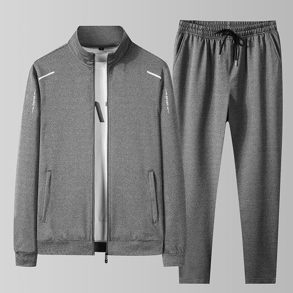 Men's Tracksuits Autumn Men's Jogger Sportswear Suit Sports -Sleeve Zipper Jaqueta Zipper Sorto Casual Duas pe￧as Defesa de moda de traje 220930