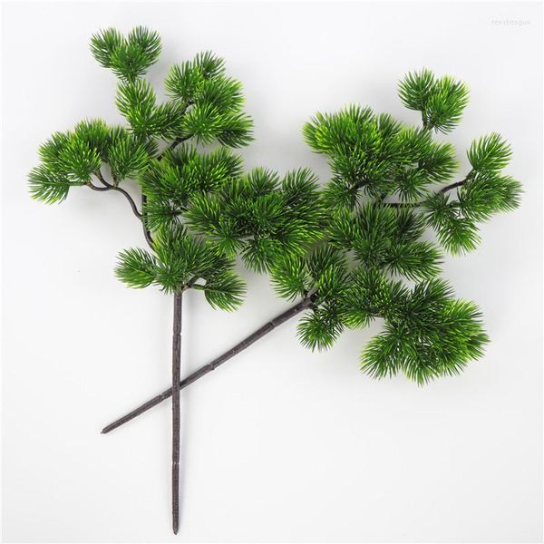 Flores decorativas de 40 cm de planta pinheiros acessórios de bombas de folhas de decoração casa single Big Pine Green Branch Simulação Artificial