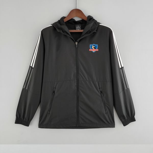 22-23 Club Social y Deportivo Colo-Colo Herrenjacke Freizeitsport Windjacke Trikots durchgehender Reißverschluss Kapuzenwindjacke Herrenmode Mantel Logo individuell