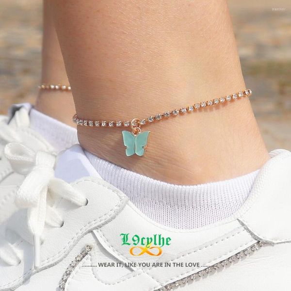 Неклеты золотая нога -цепь бабочка браслет для женских свадебных подарков Boho ювелирные украшения девочка из хрустальной торнезолиры