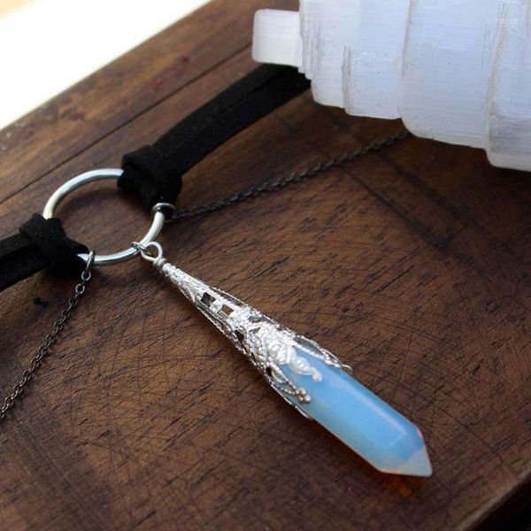 Choker Opal Choker // Fairy // Opalite уплотнительное кольцо Черное цыганное ожерелье