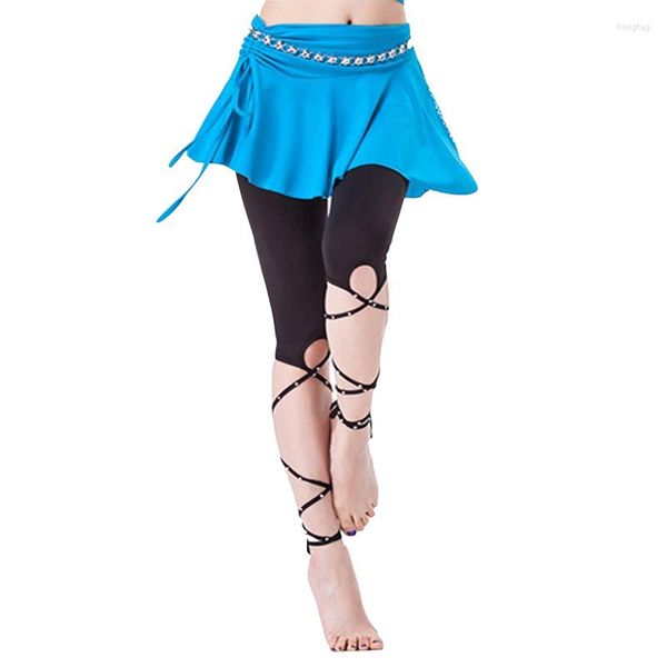 Stage Wear Dance Dance Abbigliamento Domande Donne Banda con bandage con leggings magro neri rini.