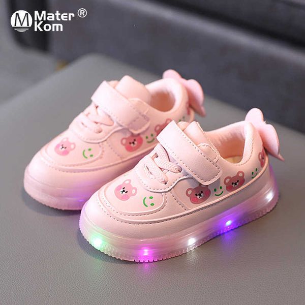 Scarpe da ginnastica taglia 21-30 Scarpe da bambina per bambina adorabili con luci a led Scarpe da ginnastica luminose per bambina Scarpe morbide e luminose Regalo da tennis Little Bear T220930