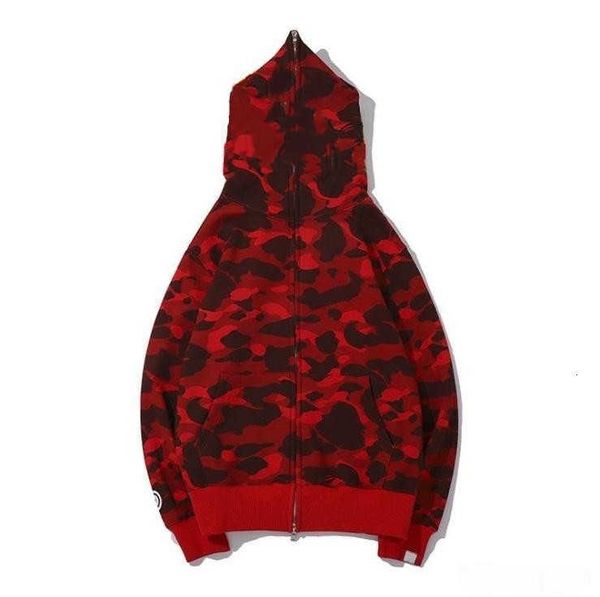 mens felpe con cappuccio più nuovo amante camo stampa squalo maglione di cotone con cappuccio mens casual viola rosso camo cardigan giacca con cappuccio taglie m2xl