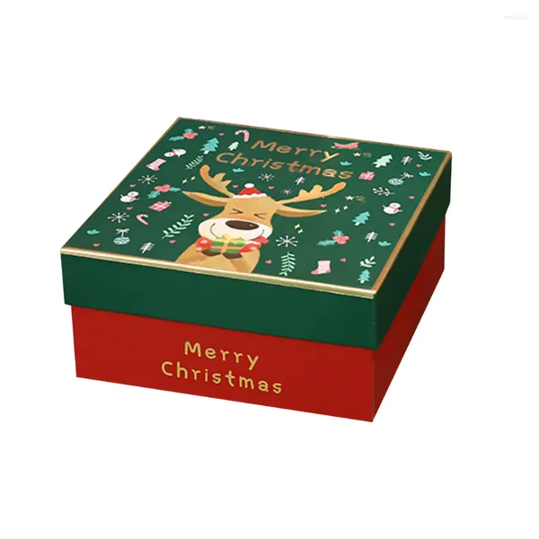 Caixas de embrulho de presente Cookie pequeno tratamento de Natal Treat Paper Machhe Givebox Holiday Candy Lidsblack Proposta