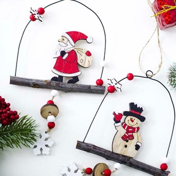 Decorações de Natal Metal Wood Lantern Shaping Decoration Tree Decor