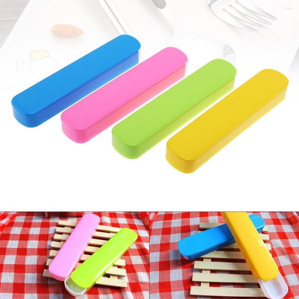 Conjuntos de talheres 4 colorido universal portátil pp puxar tabela de utensílios de armazenamento de mesa de mesa de jantar de cozinha de cozinha para crianças talheres de escola infantil