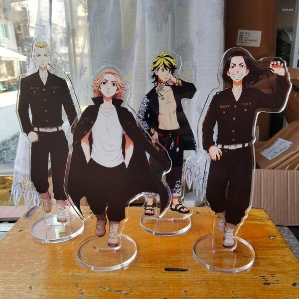 Keychains Anime Tokyo Revengers Figura Acrílica Stand Manjiro Ken Cosplay Modelo Placa Decoração de mesa de pé Fãs fofos colecionam