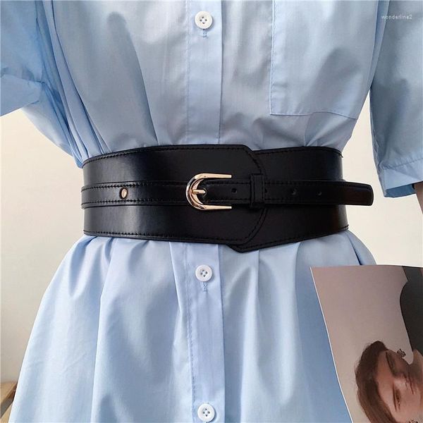 Gürtel Schwarz Leder Breiten Gürtel Damen Luxus Mode Lässig Vielseitig Kleid Hemd Korsett Gothic Ins Koreanische frauen Gürtel Harness