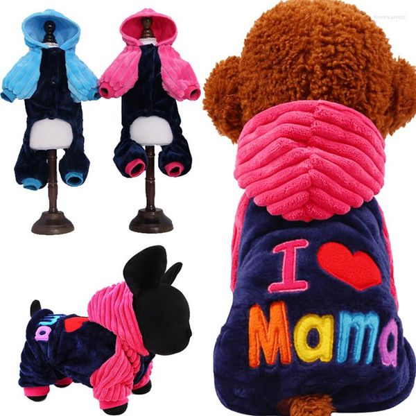 Abbigliamento per cani Moda Tuta Pigiama Abbigliamento invernale Abbigliamento in pile Quattro gambe Costume caldo per animali domestici