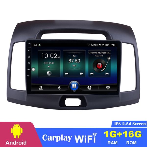 9-Zoll-Auto-DVD-Android 10-Radio-Player GPS-Navigationssystem für Hyundai Elantra 2007–2011 mit Spiegelverbindung