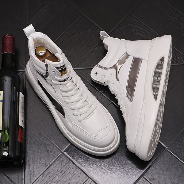 Fashion Classic Italy Shoes Dress Business Wedding Party High Top White Canvas Casual Conteakers без скольжения густого дна, ездящие на прогулочных сапогах Y91 549 922 71201