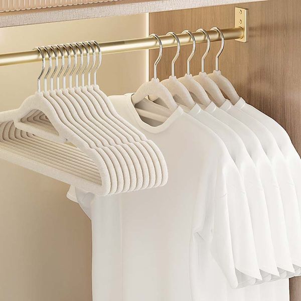 10pcs Velvet Secer Hanger Dreno de guarda-roupa Rack Rack Rack não deslize camisa de camisa de casaco Salvando