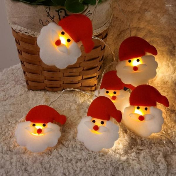 Weihnachtsdekorationen 3D Santa Claus Lichter Energiesparende Lichtschnur Muster Mikrolandschaft süße Plüschbaum-Hänge-LED-Lampe für Zuhause