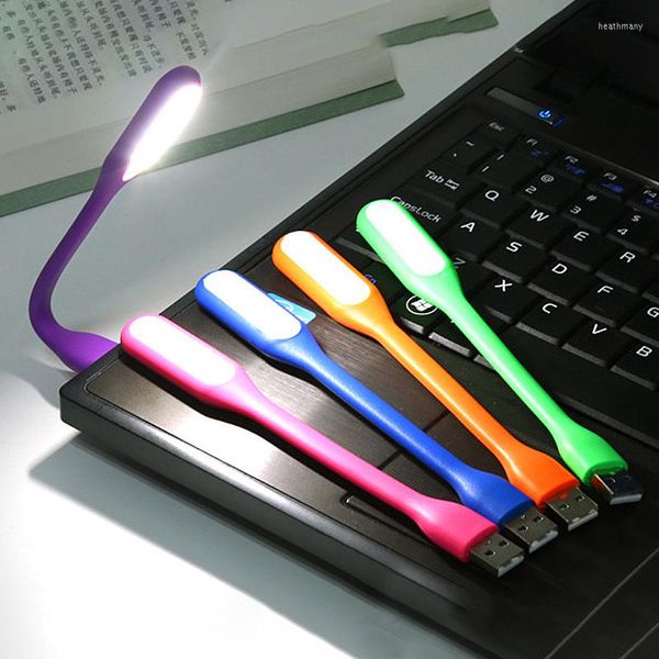 Nachtlichter, Mini-Buchleuchte, USB, tragbar, LED-Lampe, biegbar, Buchleuchte, flexibler Lesetisch für mobile Stromversorgung, Laptop-Adapter