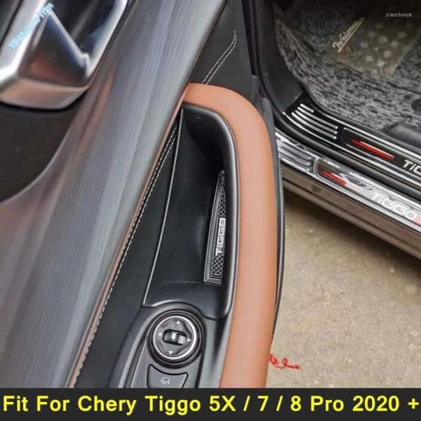 Innenzubehör Aufräumen Schwarz Vordertürgriff Aufbewahrungsbox Dekoration 2PCS Passend für Chery Tiggo 5X / 7 8 Pro 2022